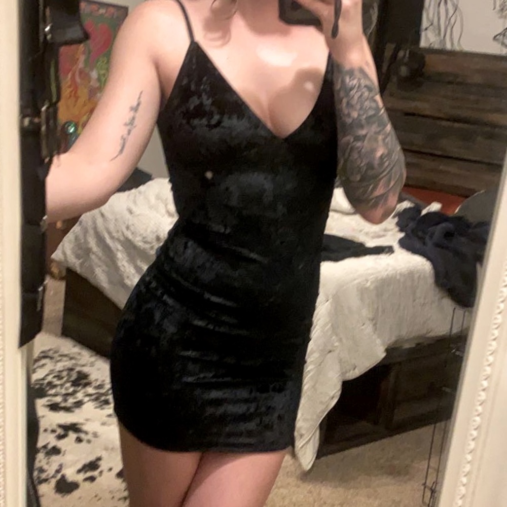 Black Velvet Mini Dress